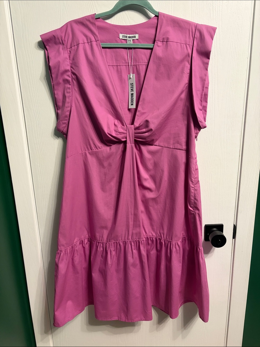 NWT Steve Madden womens Fuchsia Knot-Front Casual Dress size XXl
